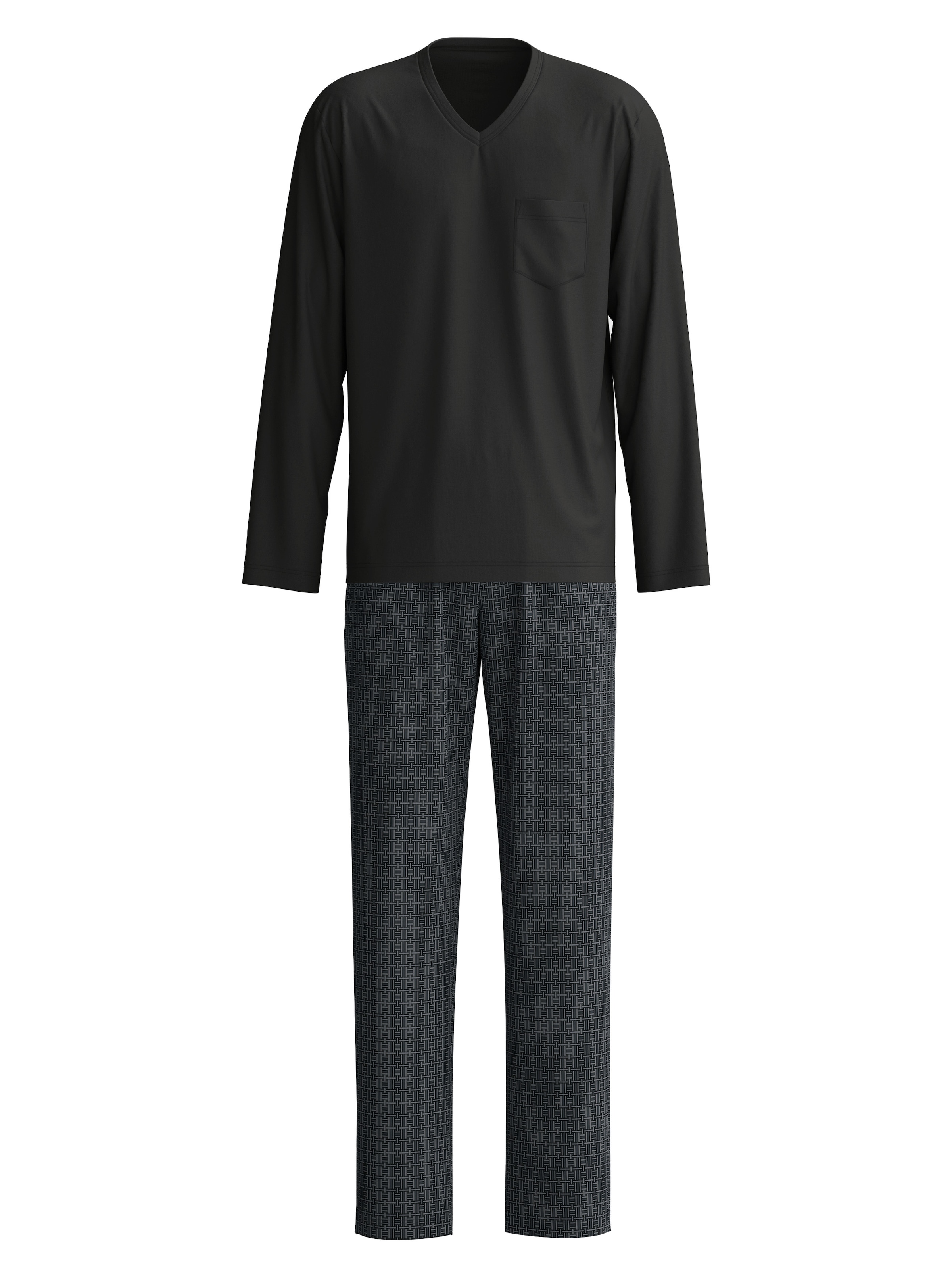 CALIDA Long Pajamas 'Relax Streamline' in Black: front