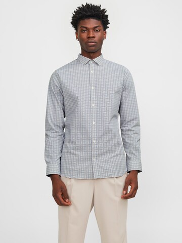 Coupe slim Chemise 'Blackpool' JACK & JONES en bleu : devant