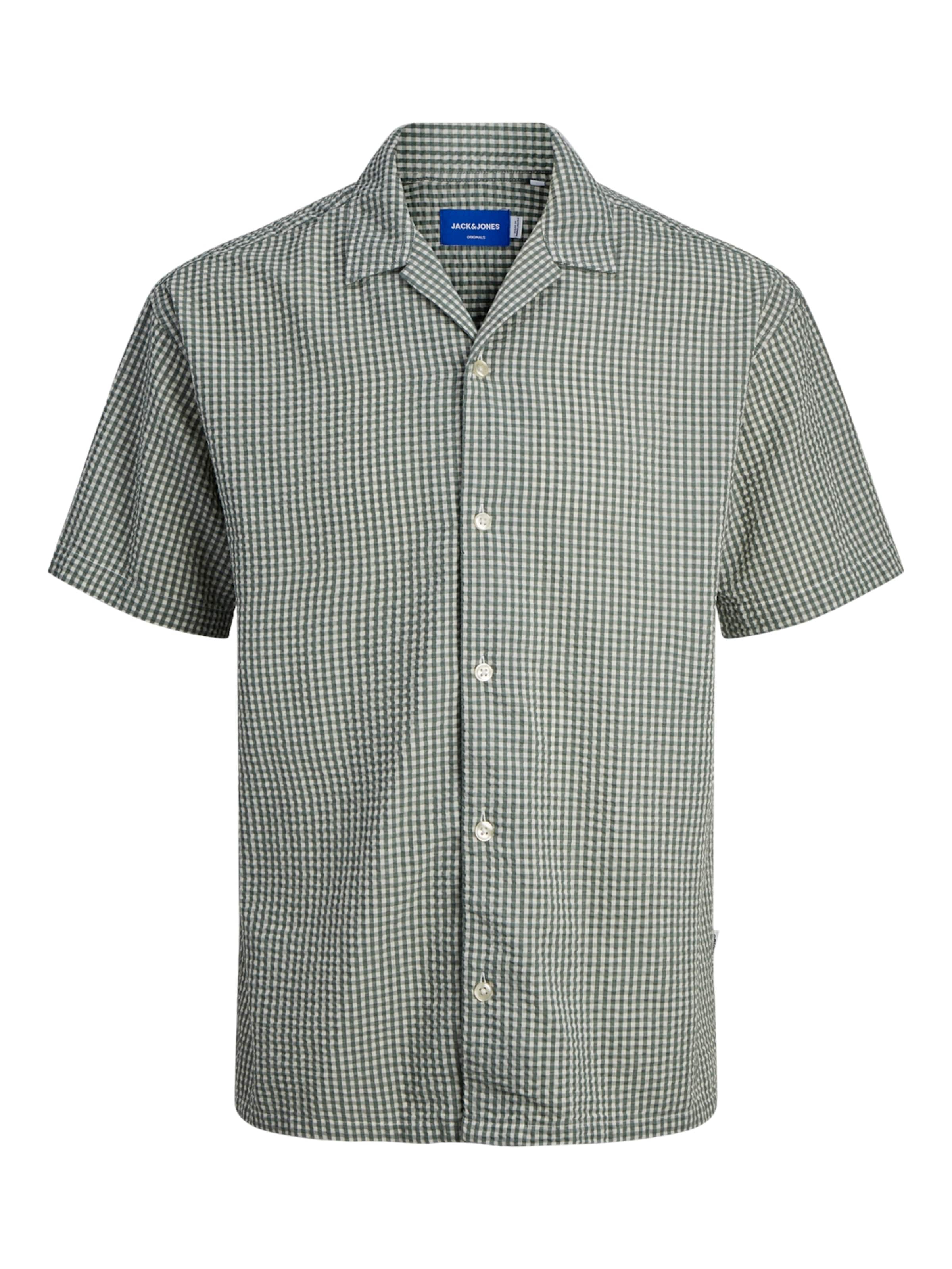 JACK & JONES Comfort fit Overhemd 'Easter Palma' in Groen: voorkant