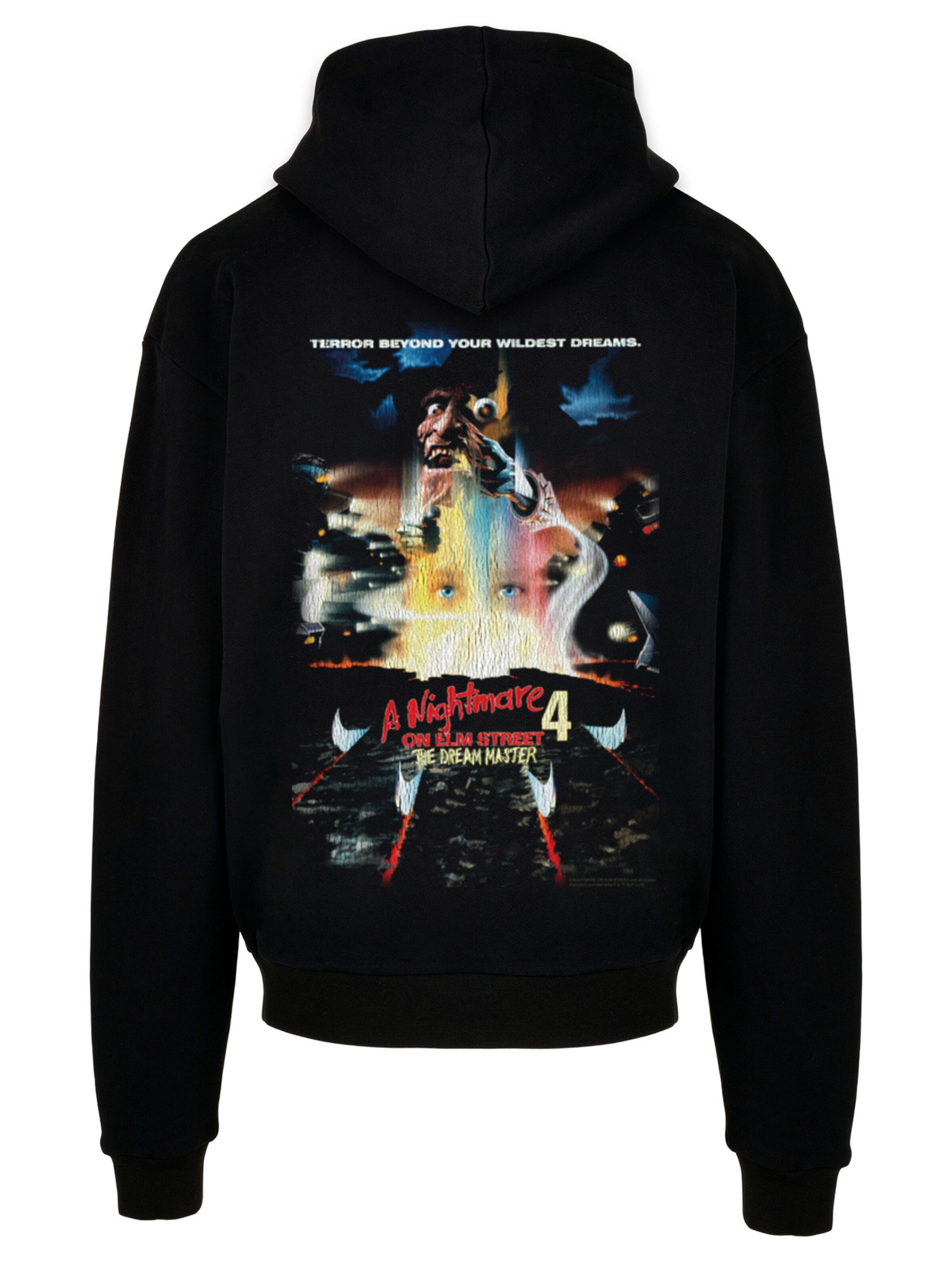 F4NT4STIC Sweatshirt 'Nightmare On Elm' in Zwart: voorkant