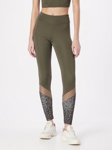 ABOUT YOU Skinny Sports trousers 'Jacqueline' in Green: front