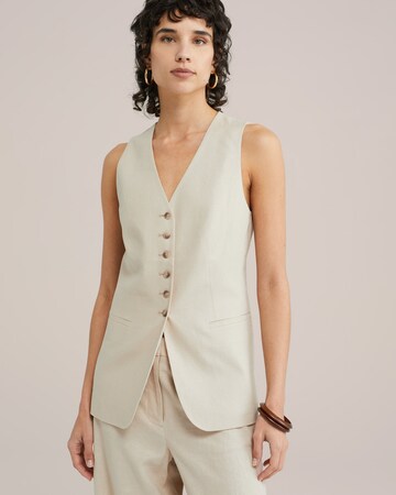 Gilet de costume WE Fashion en beige : devant