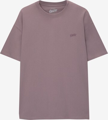 T-Shirt Pull&Bear en violet : devant