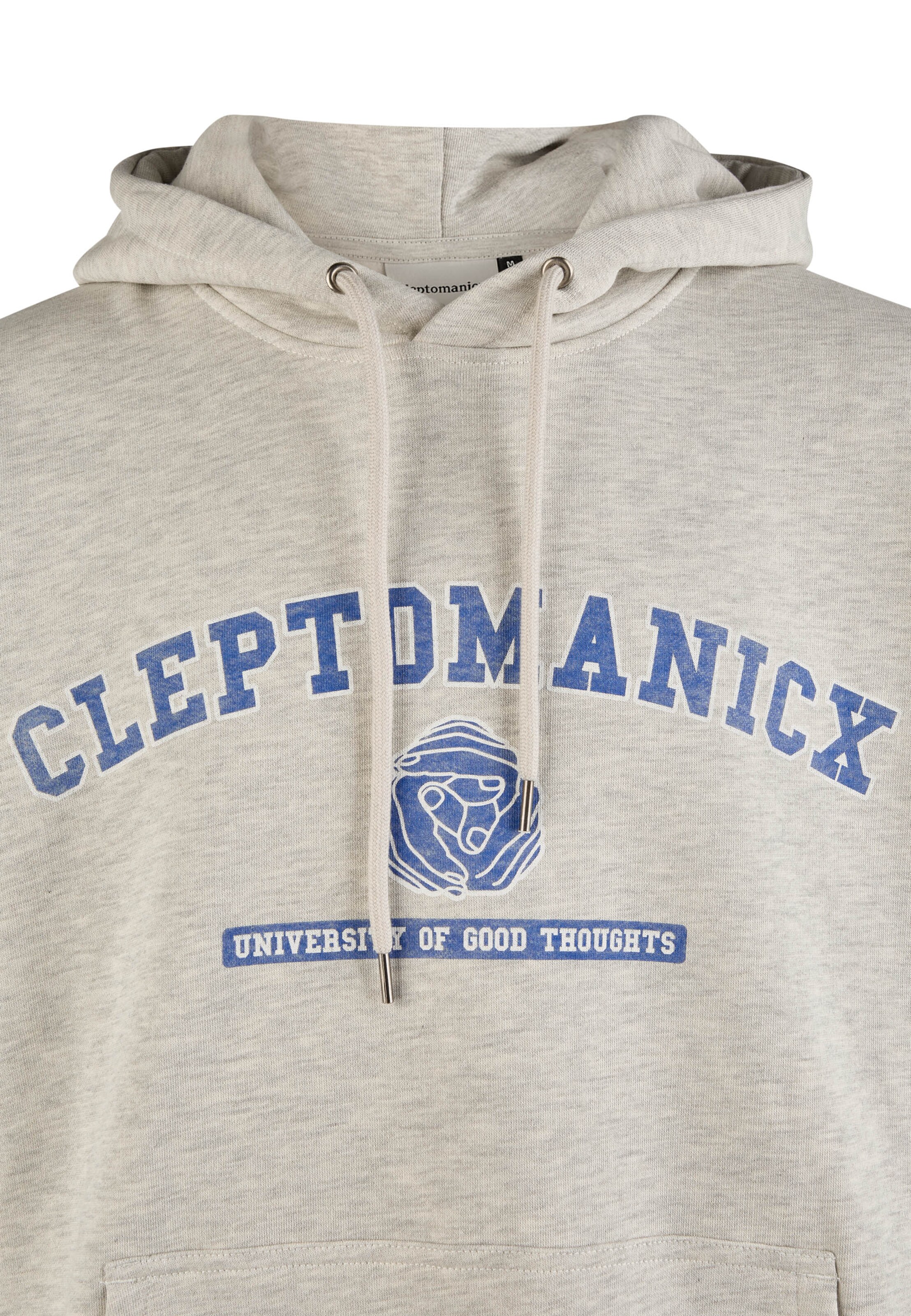 Cleptomanicx Sweatshirt 'Classic Hooded Uni Hands' in Grey