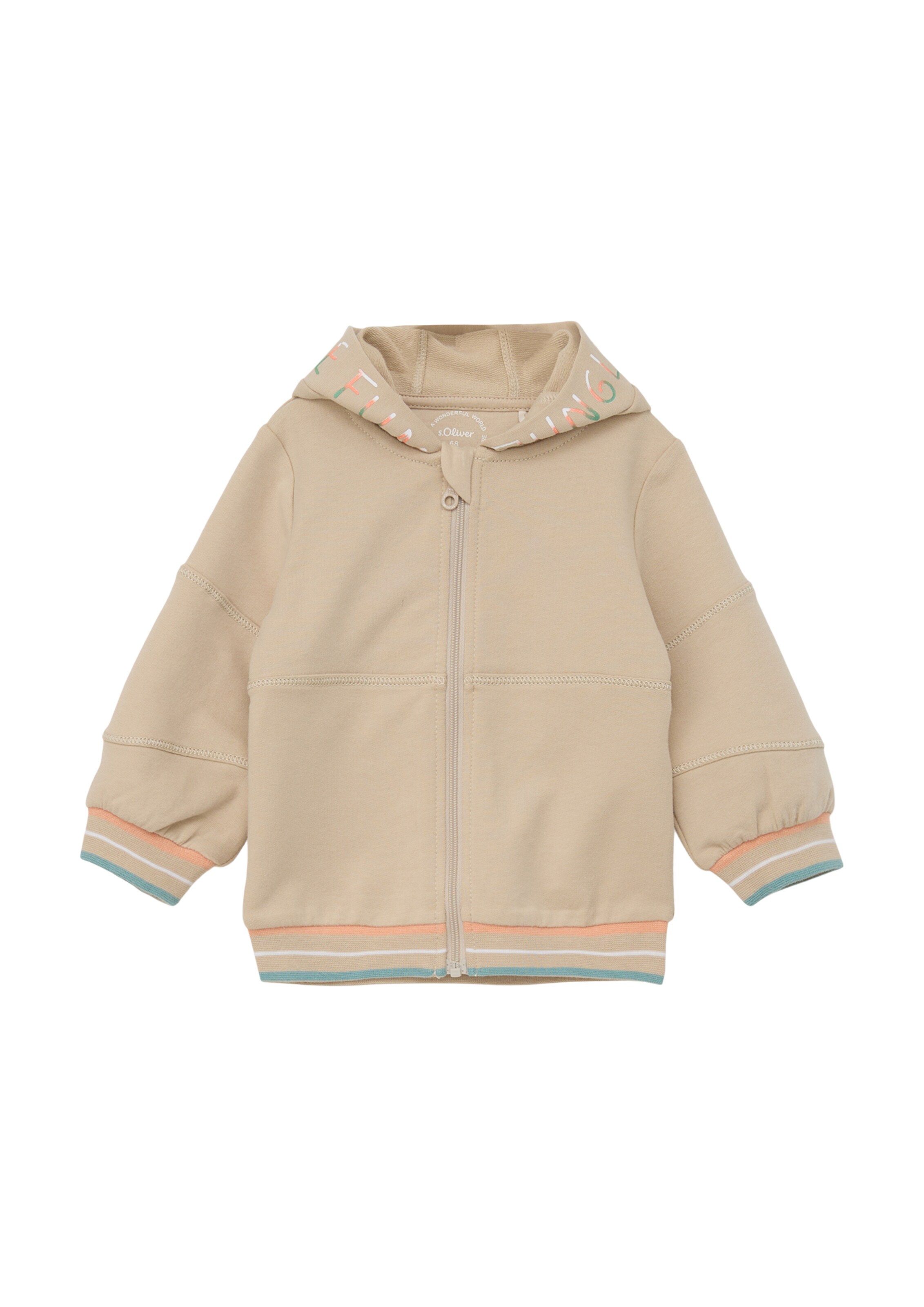 Veste de survêtement s.Oliver en beige : devant