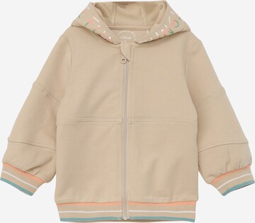 s.Oliver Zip-Up Hoodie in Beige: front