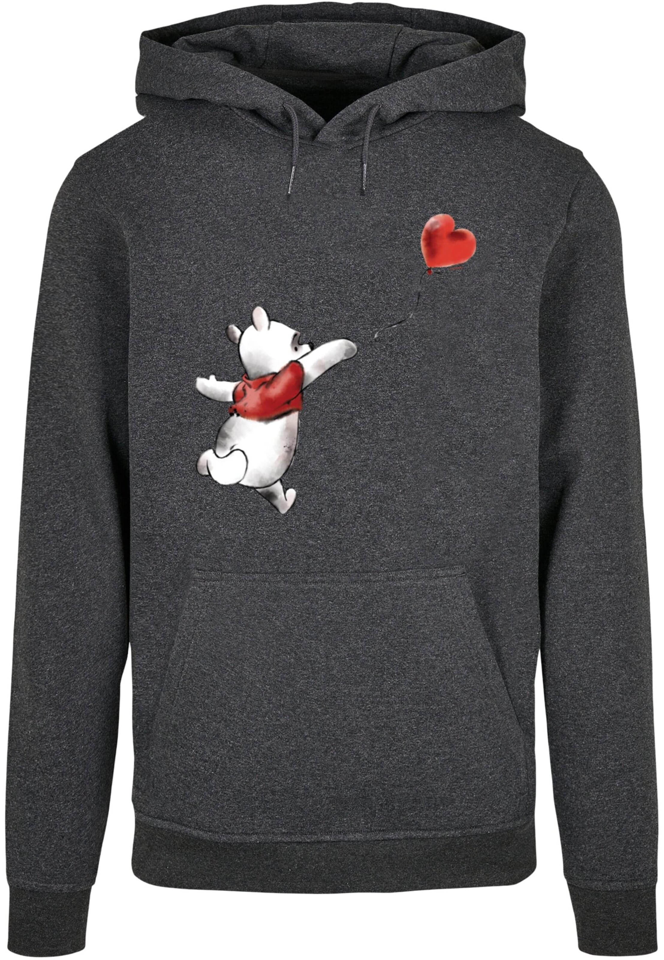 ABSOLUTE CULT Sweatshirt 'Winnie The Pooh - Balloon' in Grijs: voorkant