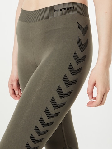 Hummel Skinny Workout Pants 'First' in Green