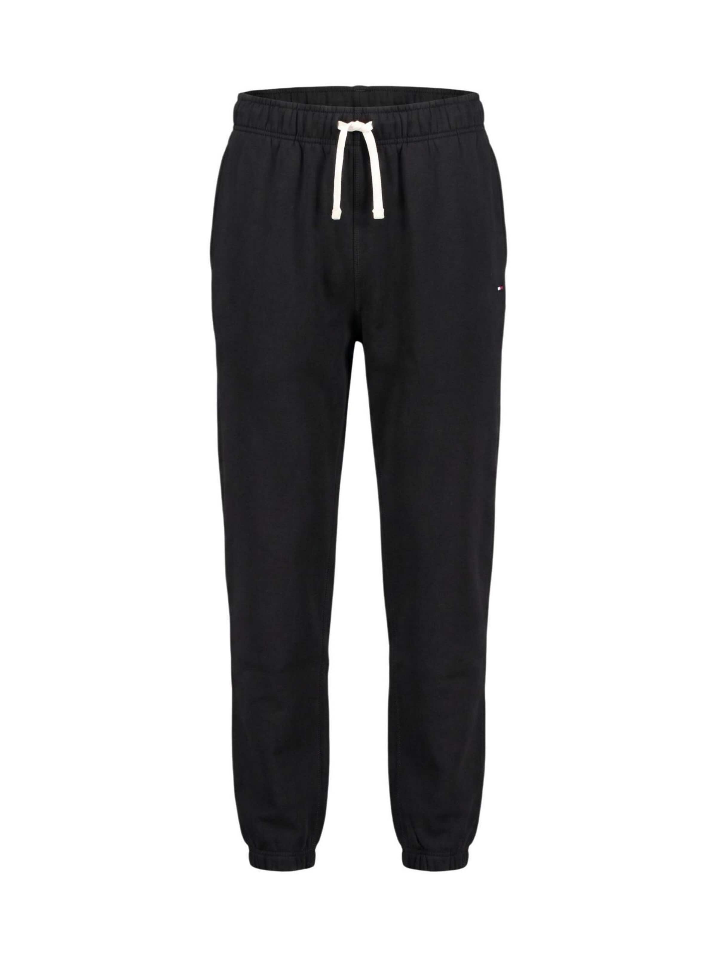 TOMMY HILFIGER Regular Sportbroek 'ESSENTIAL FLEECE SWE MW0MW37231' in Zwart: voorkant