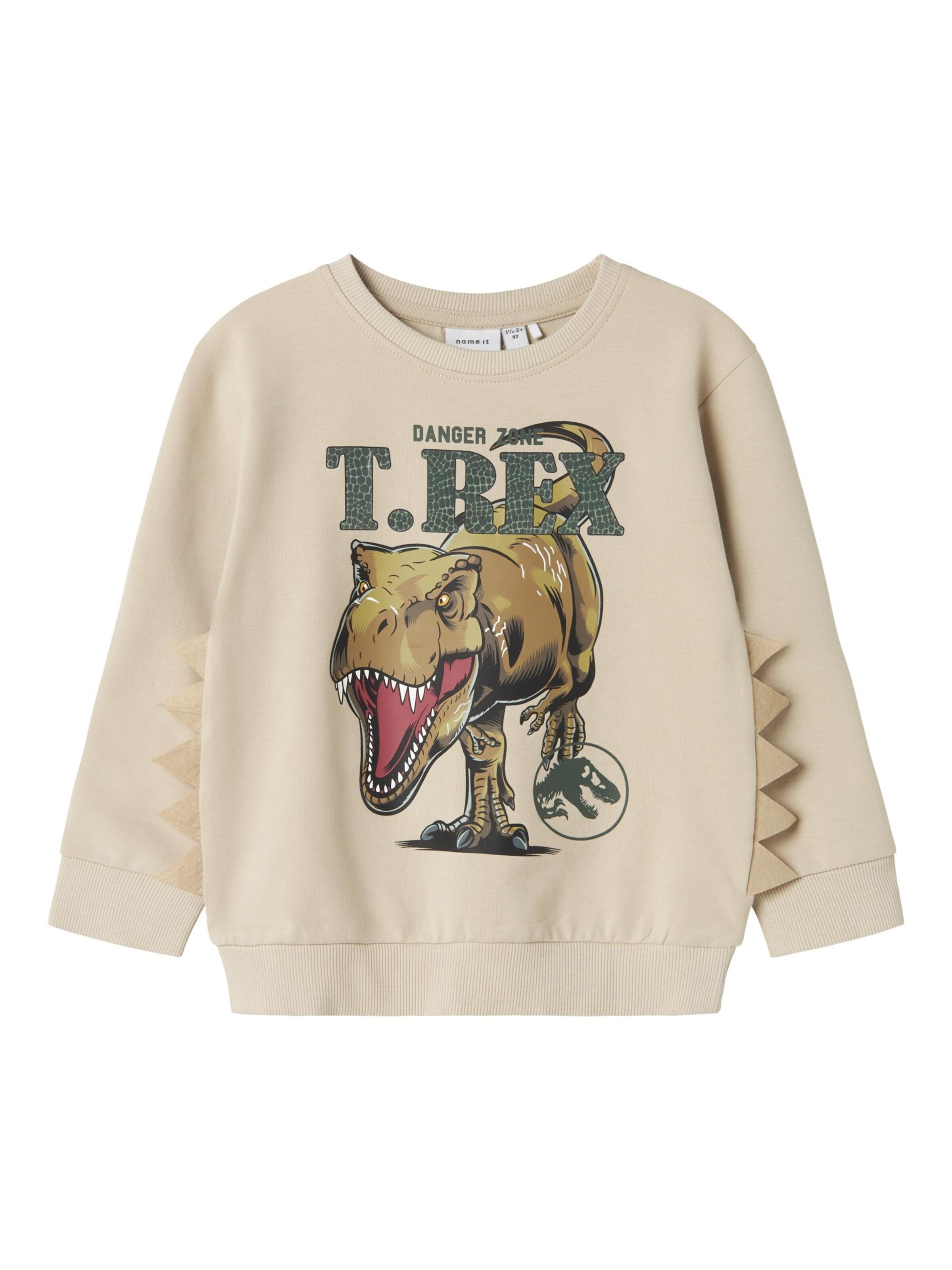 NAME IT Sweatshirt 'Jurassic Park' in Beige: front