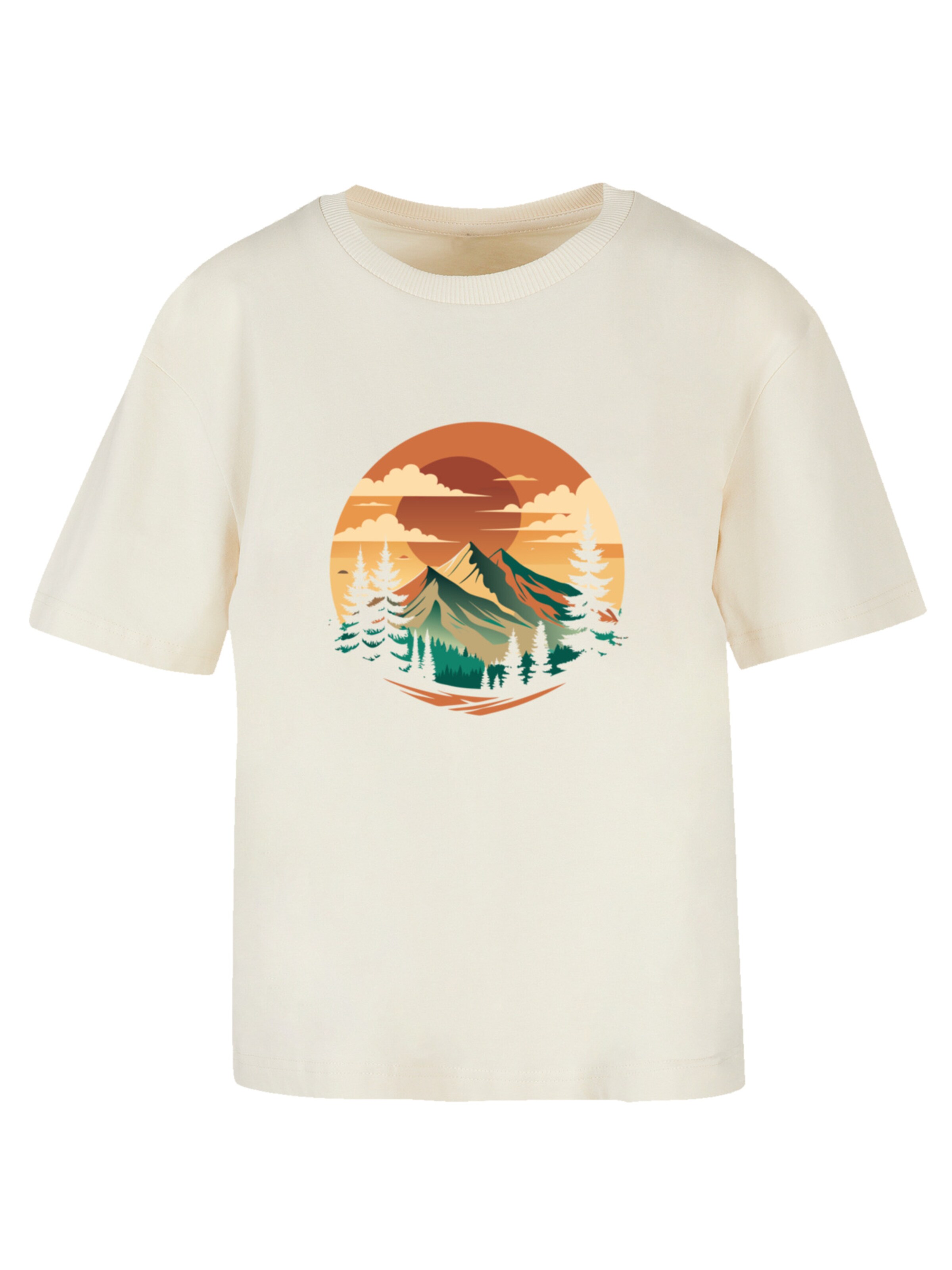F4NT4STIC Shirt 'Sonnenuntergang Berglandschaft' in Beige: front