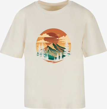 T-shirt 'Sonnenuntergang Berglandschaft' F4NT4STIC en beige : devant