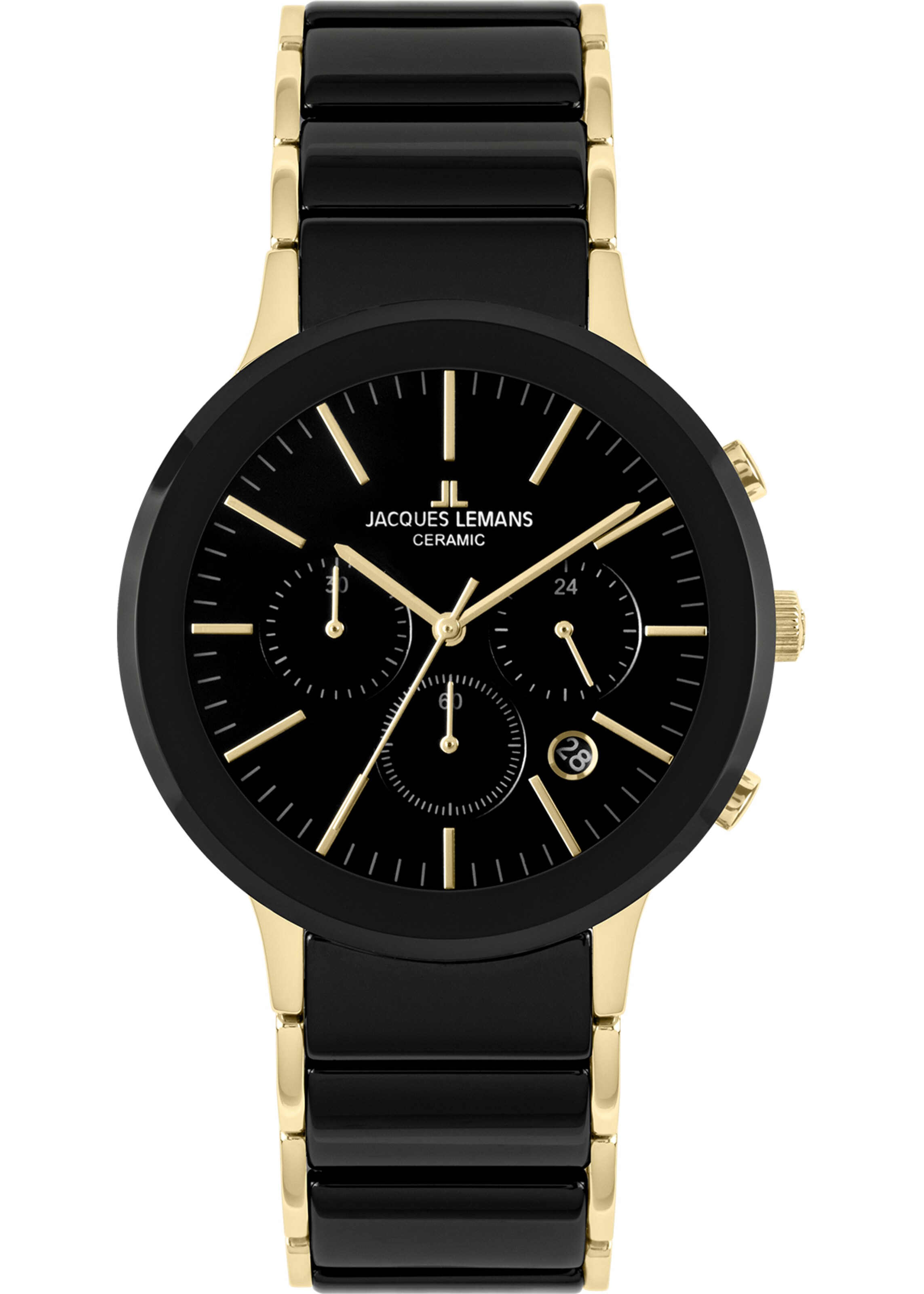 Jacques Lemans Uhr in Schwarz: Vorderseite