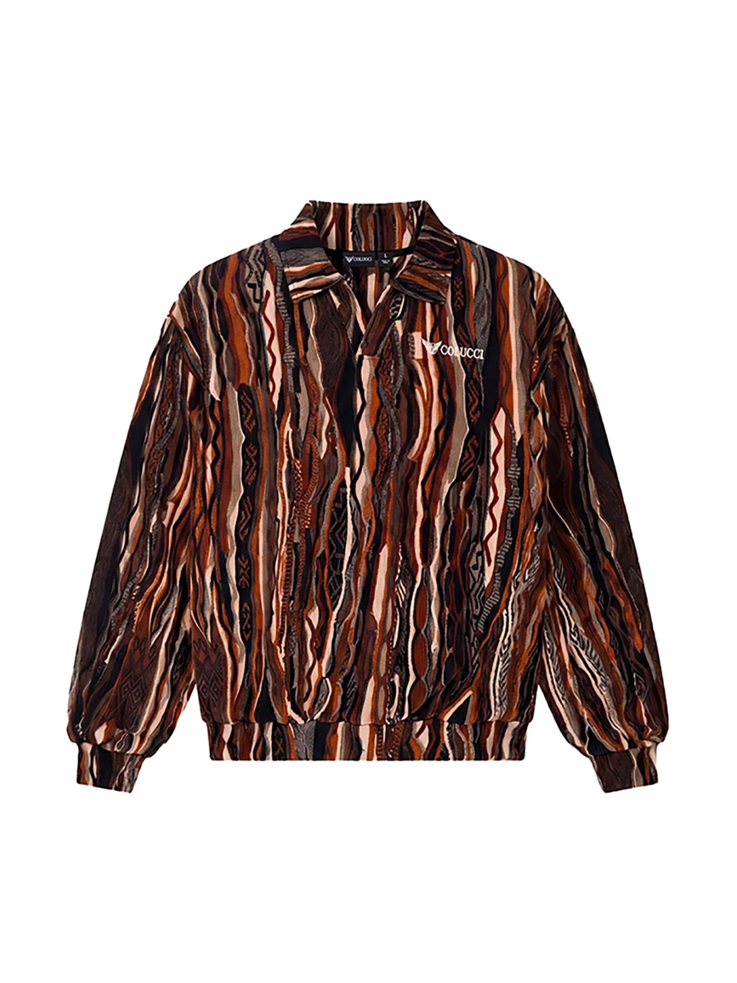 Colucci Shirt 'Signature Structure'‌‌‌ in Braun: Vorderseite