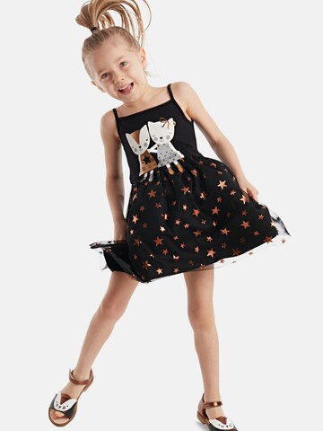 Denokids Dress 'Copper Stars' in Black: front