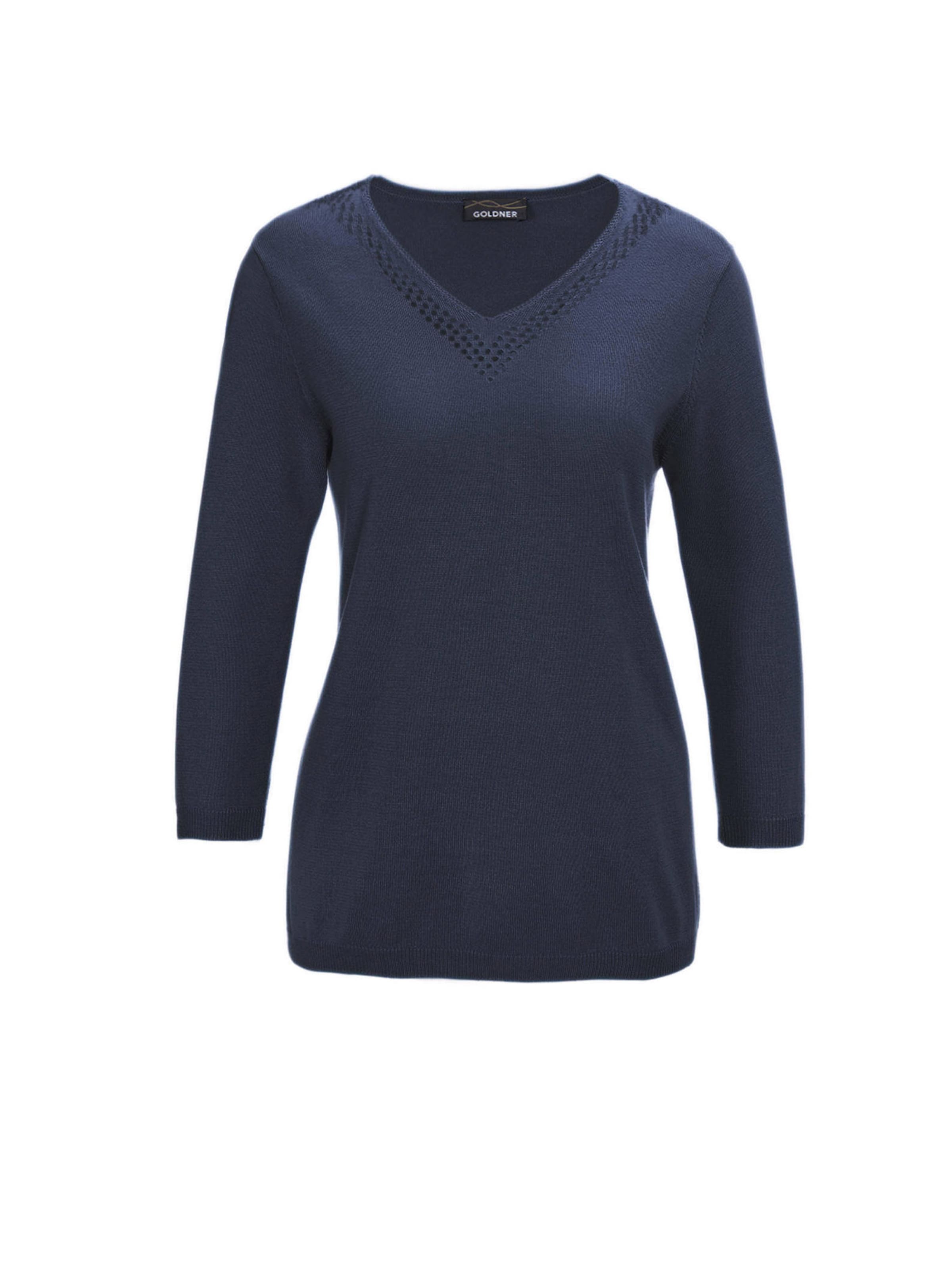 Goldner Slimfit Pullover in Blau: Vorderseite