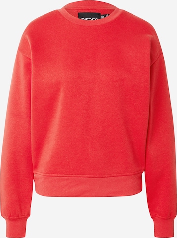 Sweat-shirt 'PCCHILLI' PIECES en rouge : devant