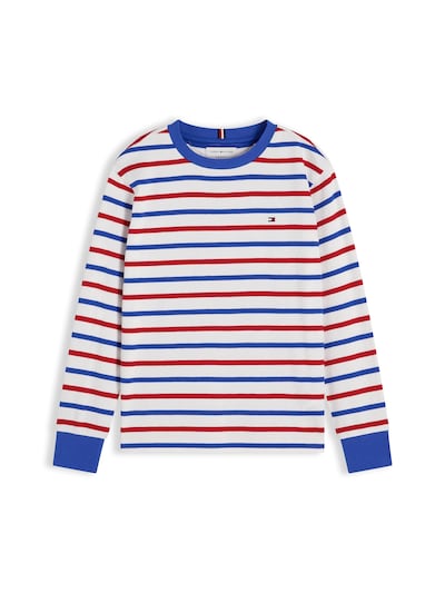 TOMMY HILFIGER Shirt 'Essential Stripe Relaxed Long Sleeve' in 74 in Blue / Red / White, Item view