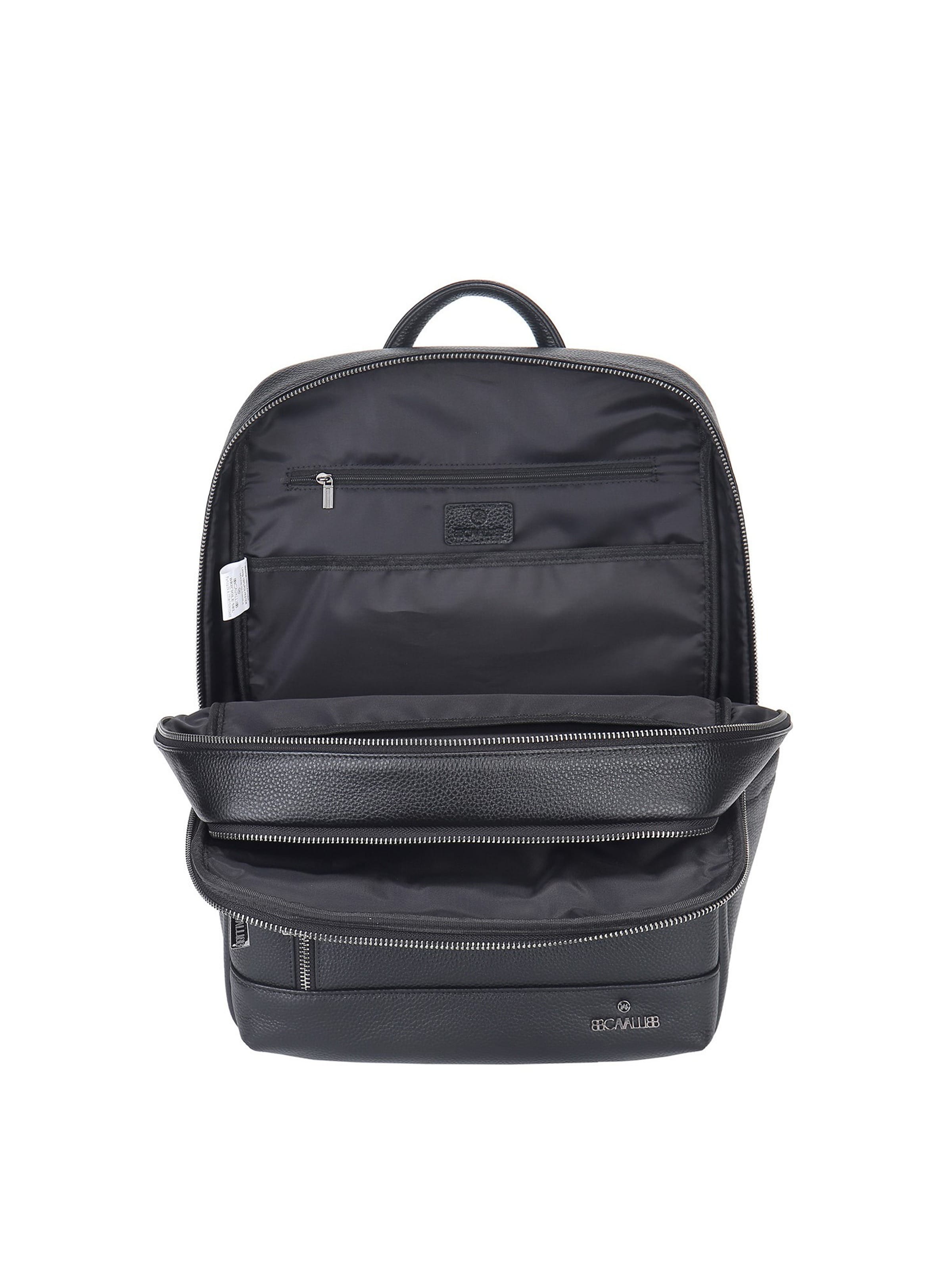 Zaino 'Zaino Unisex Vera Pelle B Cavalli - Chiusura Zip e Tasche Organizzate' di B. Cavalli in nero