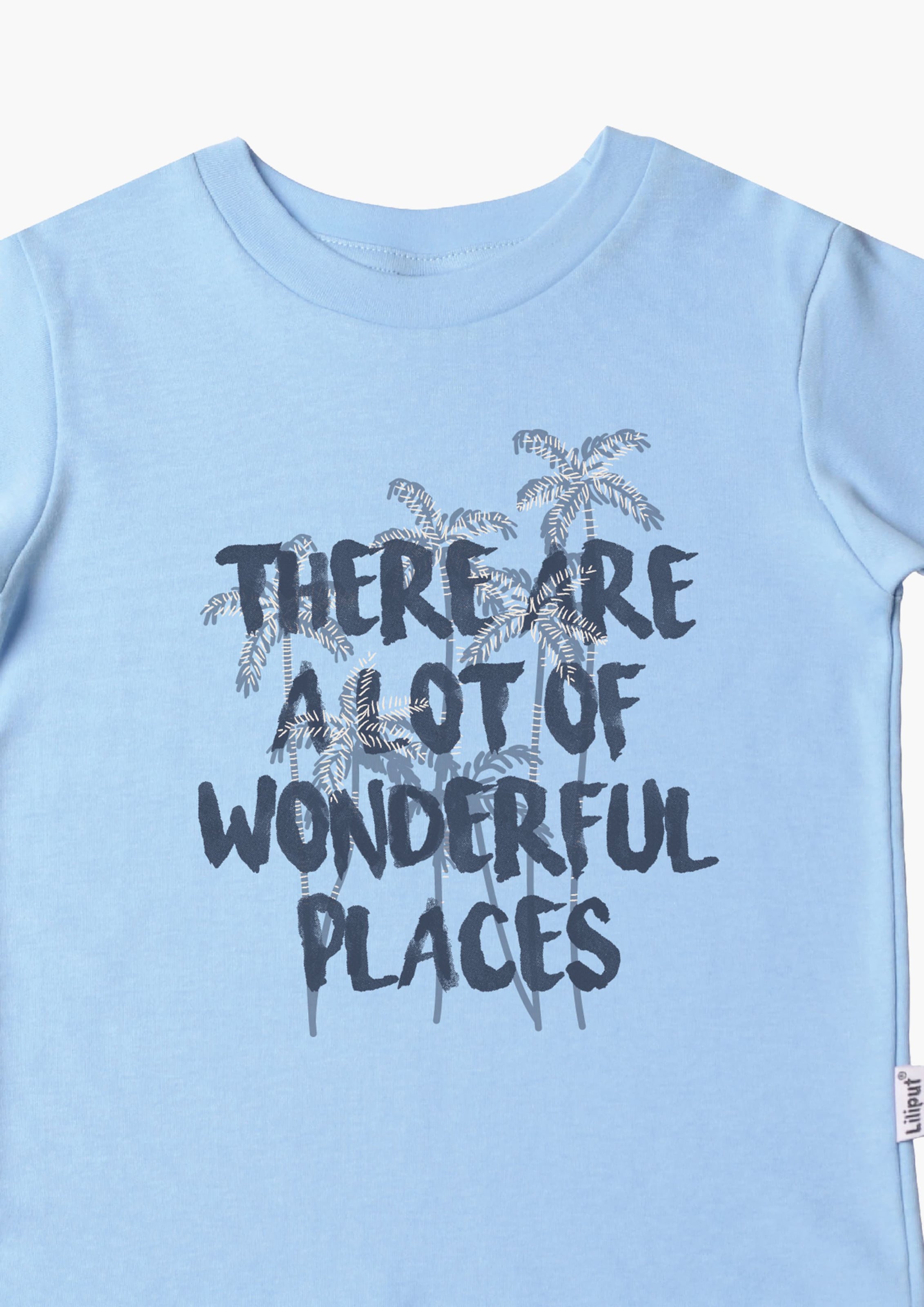 \'Wonderful in Niedliches T-Shirt Places\'-Print ABOUT mit Hellblau LILIPUT YOU |