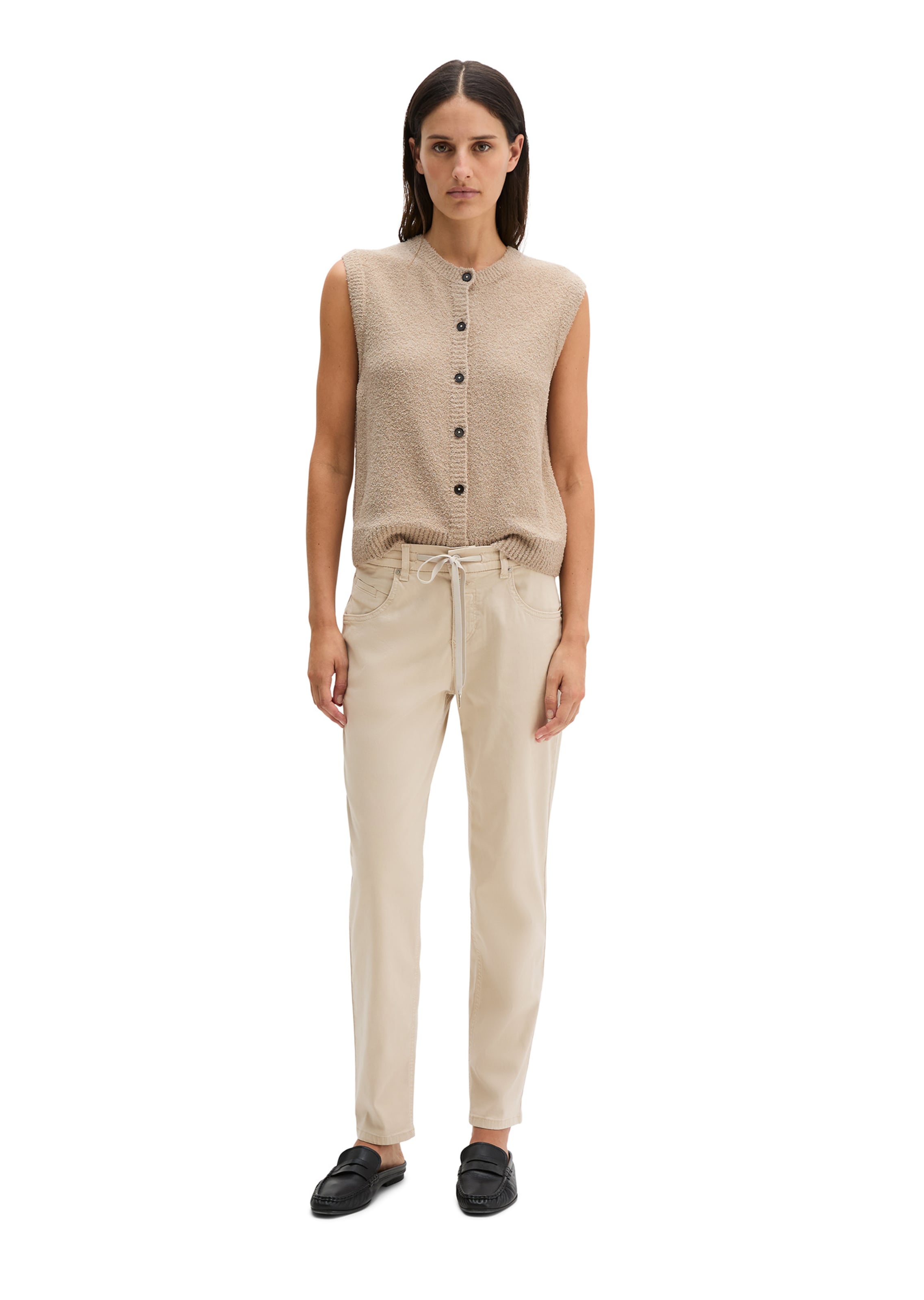 Marc O'Polo Loosefit Hose 'Theda' in Beige: Vorderseite