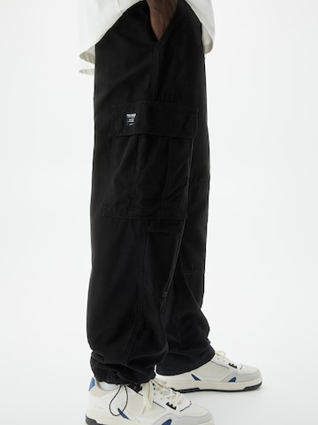 Pull&Bearregular Chino hlače - crna boja