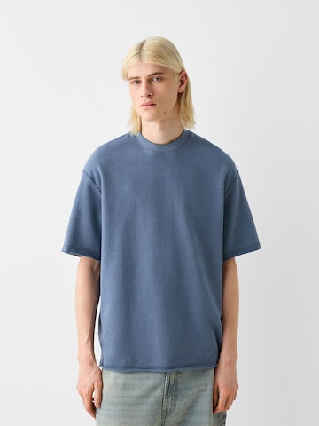 Sweat-shirt Bershka en bleu : devant