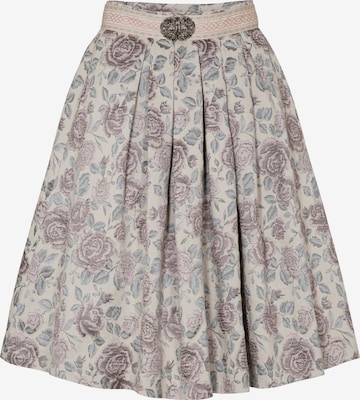 SPIETH & WENSKY Trachtenrock Gwyneth, Länge: 60 cm, musterierter Gürtel in Beige: Vorderseite