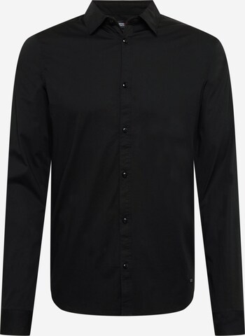 Chemise Petrol Industries en noir : devant