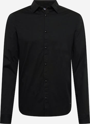 Petrol Industries Button Up Shirt in Black: front