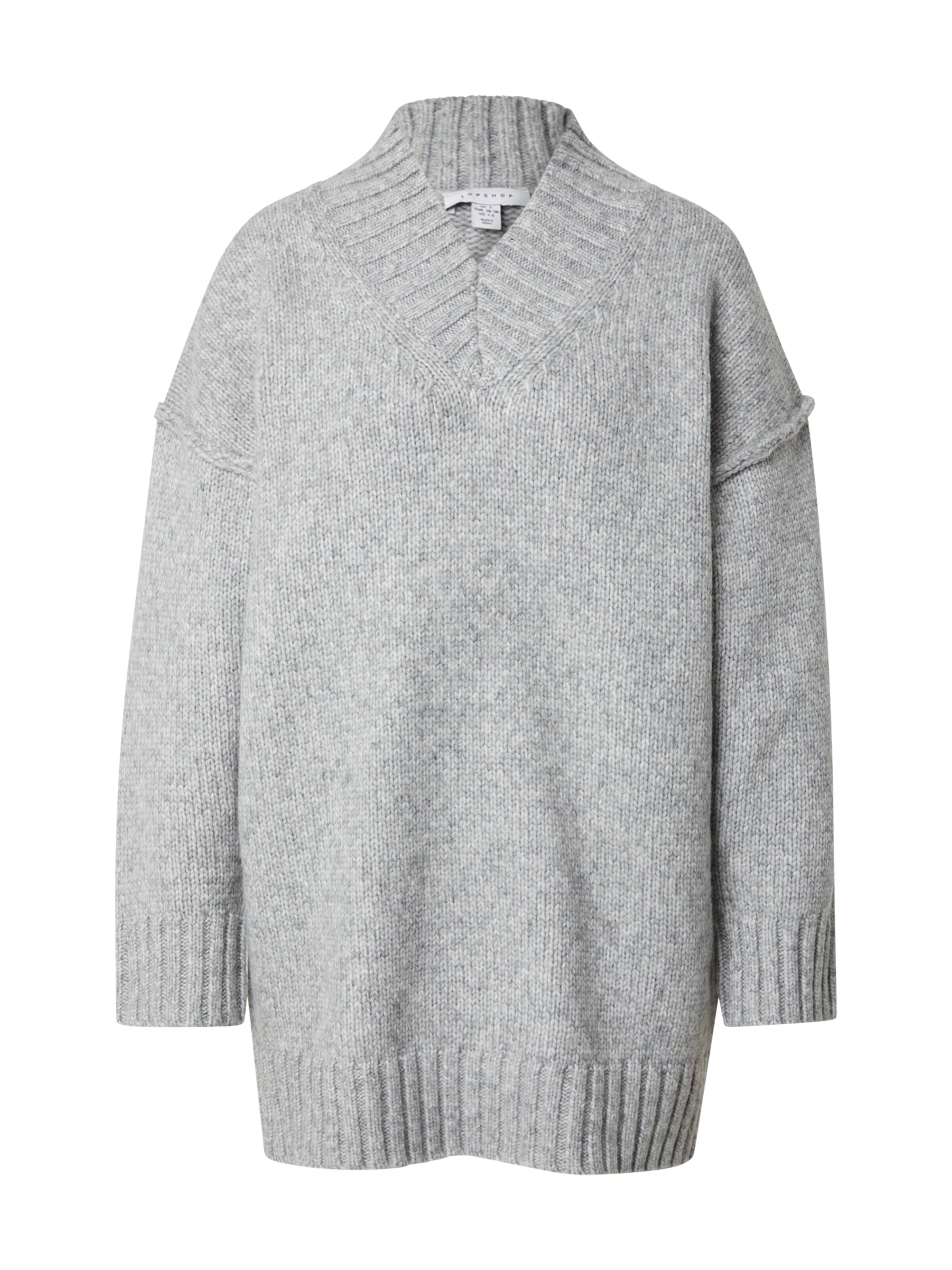 TOPSHOP - Vestido de malha em cinzento: frente