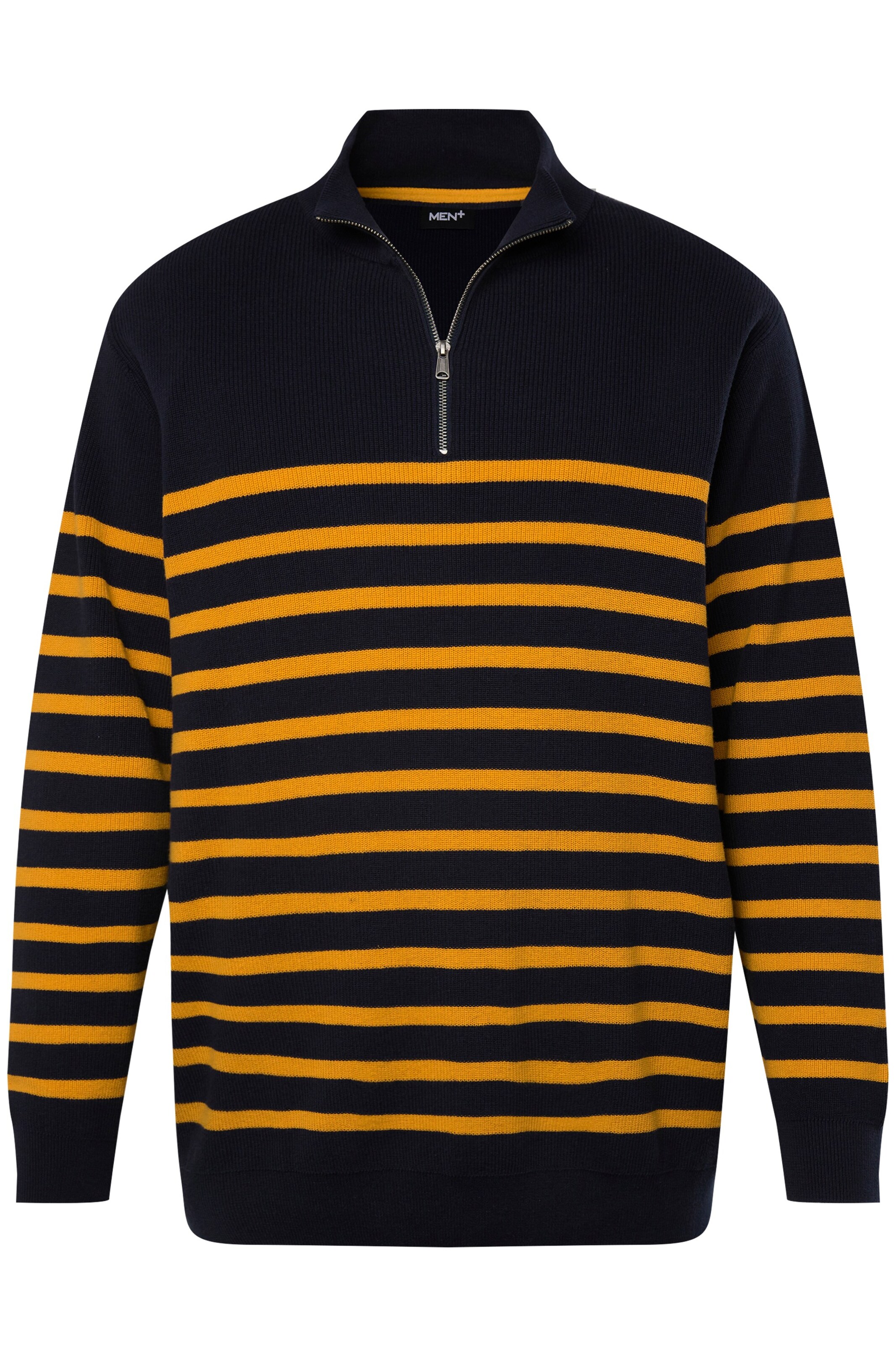 Men Plus Pullover in Schwarz: Vorderseite