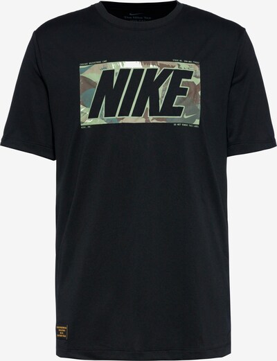 NIKE Funkcionalna majica 'Dri-FIT' | rjava / zelena / črna barva, Prikaz izdelka