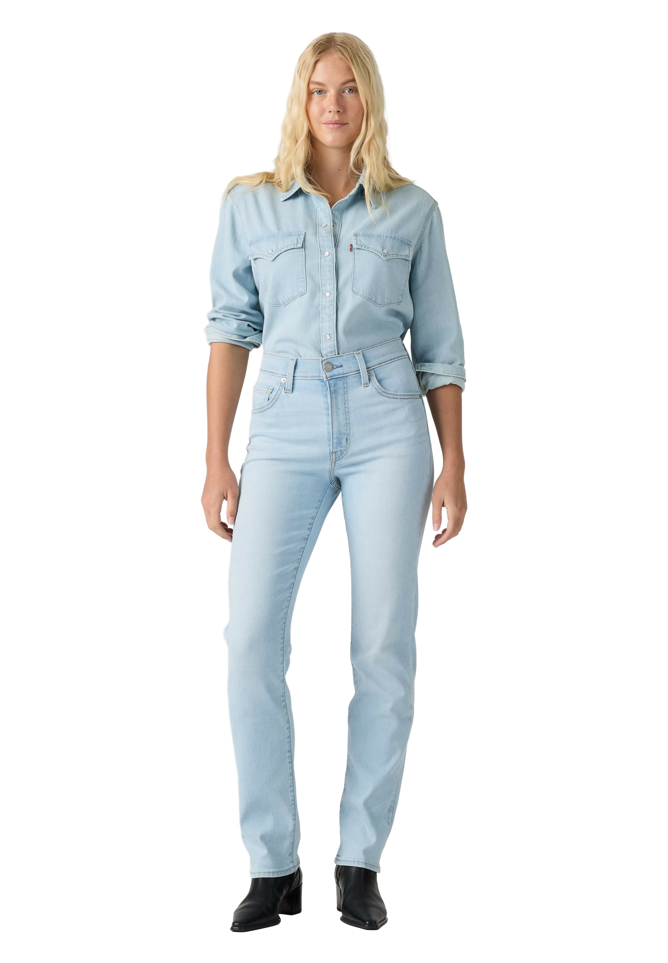 LEVI'S ® Jeans '722 HIGH RISE SLIM' in Blauw: voorkant