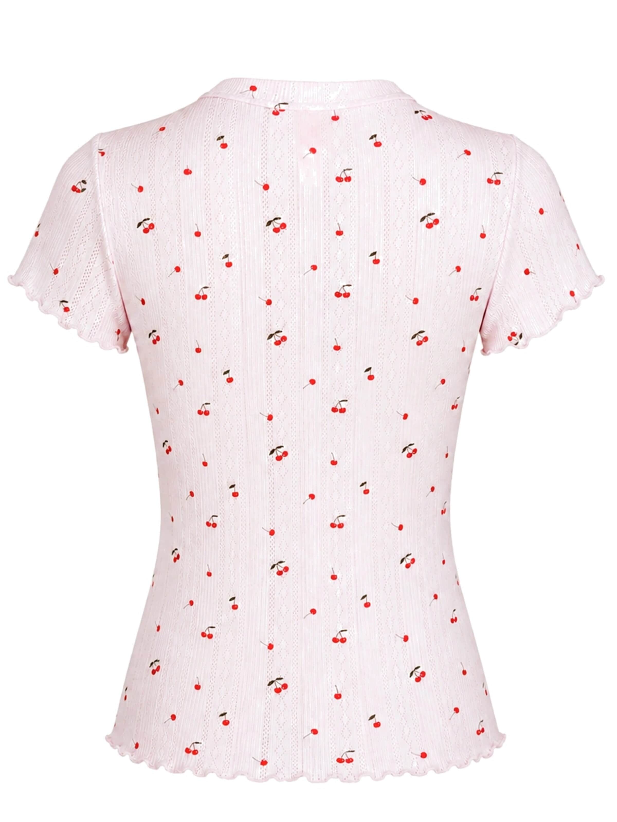cfab Slaapshirt 'Soft Touch Jacquard Tee' in Roze