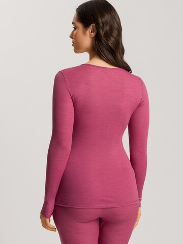 Hanro - Camisa ' Woolen Lace ' em rosa