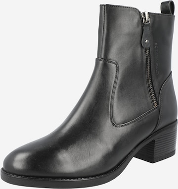 TOM TAILOR Ankle Boots in Black: front