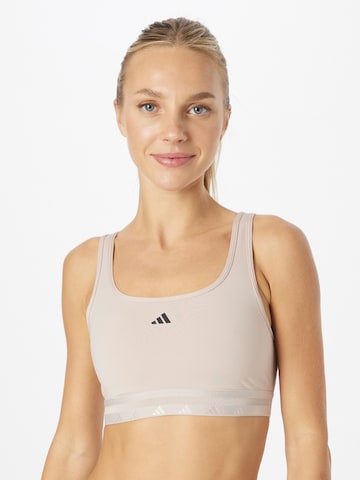 ADIDAS PERFORMANCE Bustier Športni nederček 'Aeroreact' | bež barva: sprednja stran