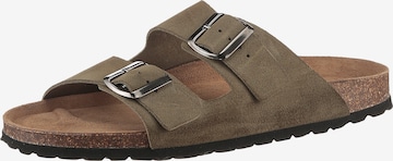 Man's World Mules in Green: front