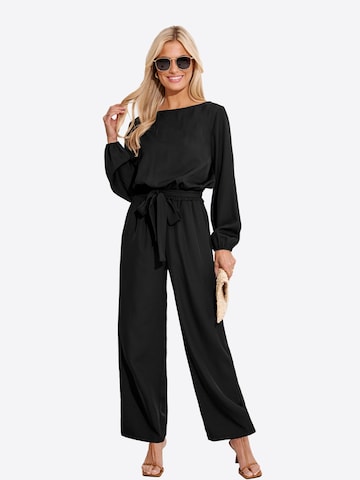 Cupshe Jumpsuit 'Boat neckline' in Zwart: voorkant
