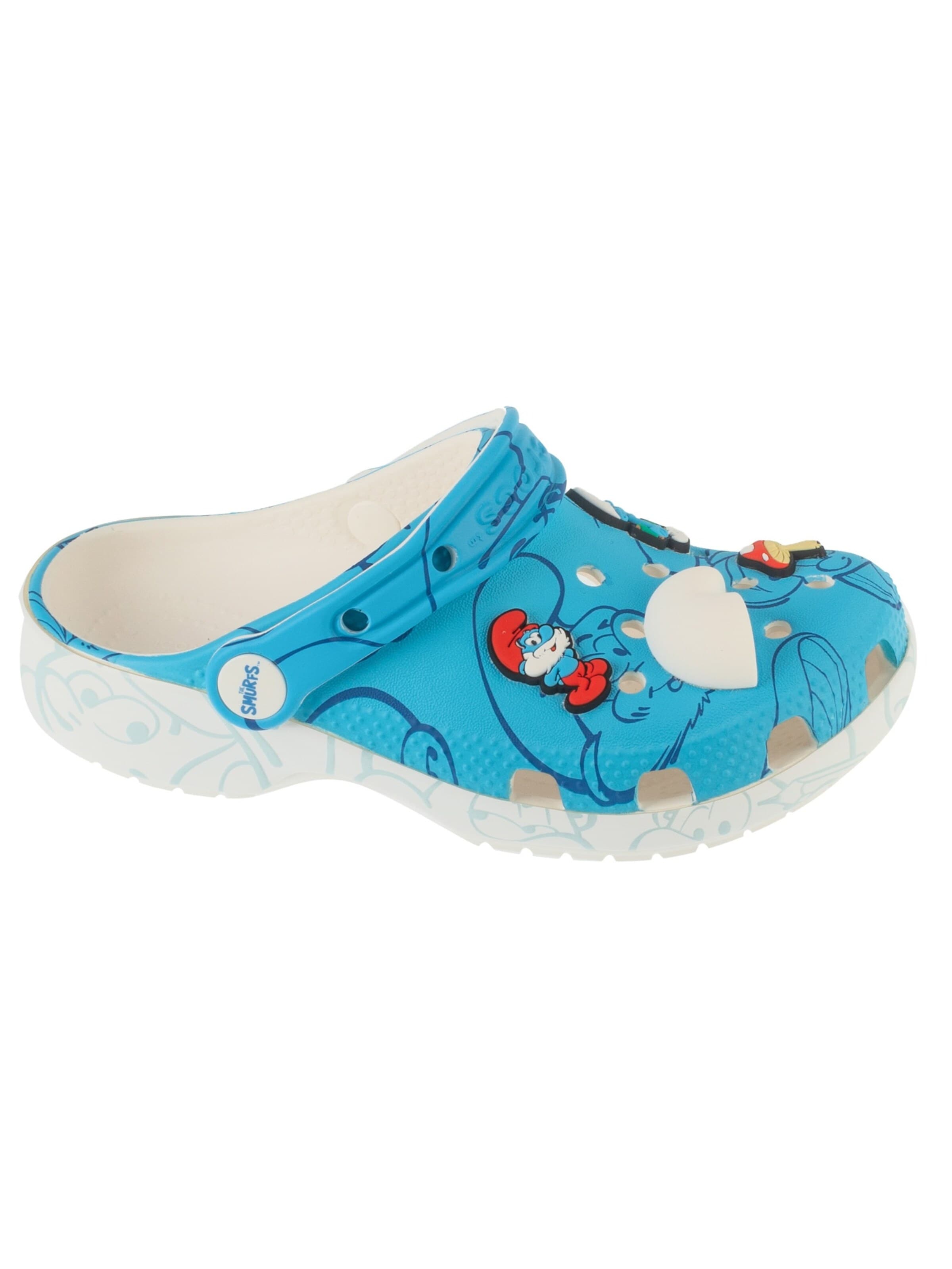 Crocs Sandalen 'Crocs Classic Smurfs Clog Kids' in Blauw: voorkant