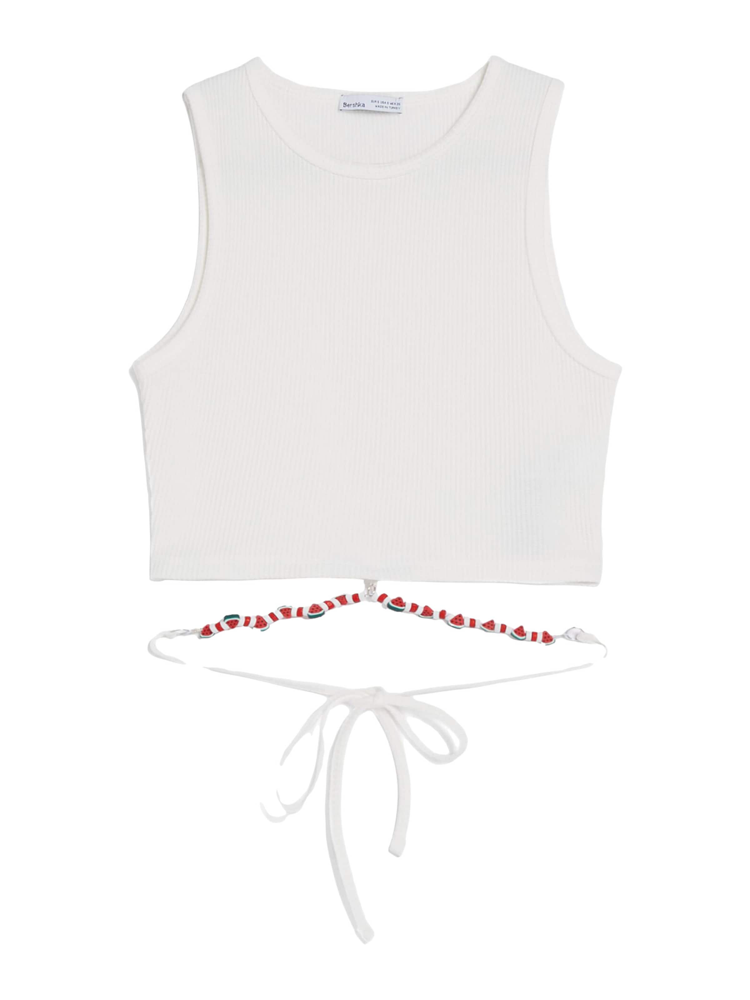 Haut Bershka en beige : devant