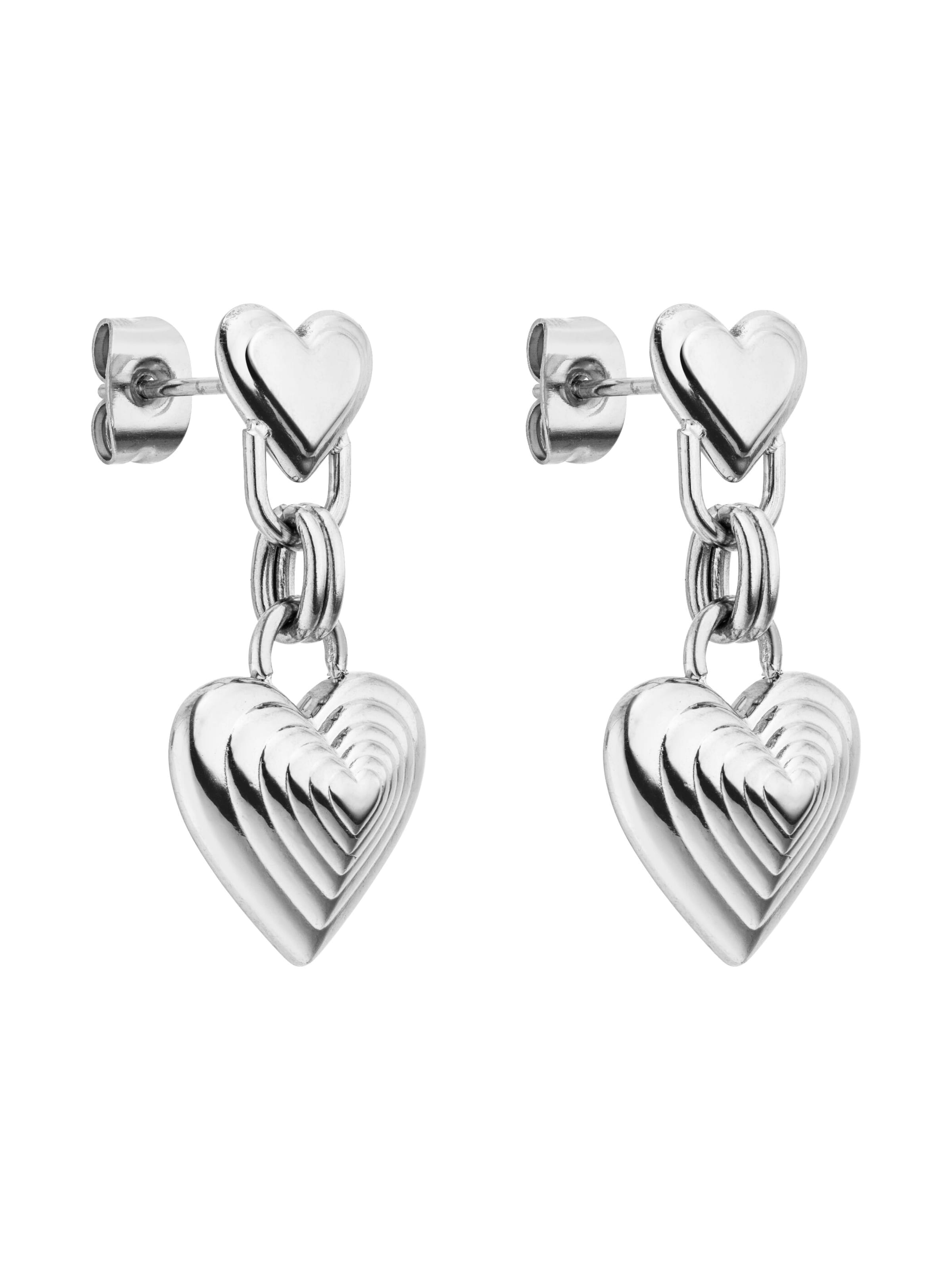 PURELEI Oorbellen 'Whispering Hearts' in Zilver: voorkant