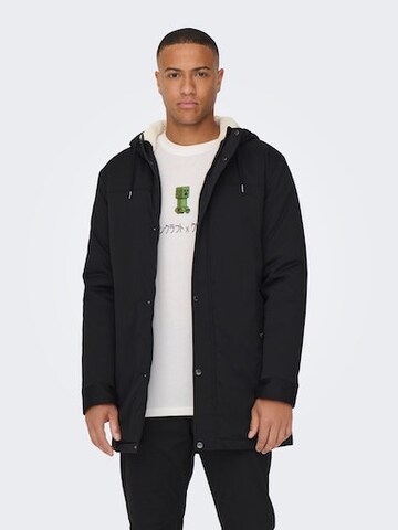 Parka mi-saison 'Alexander' Only & Sons en noir