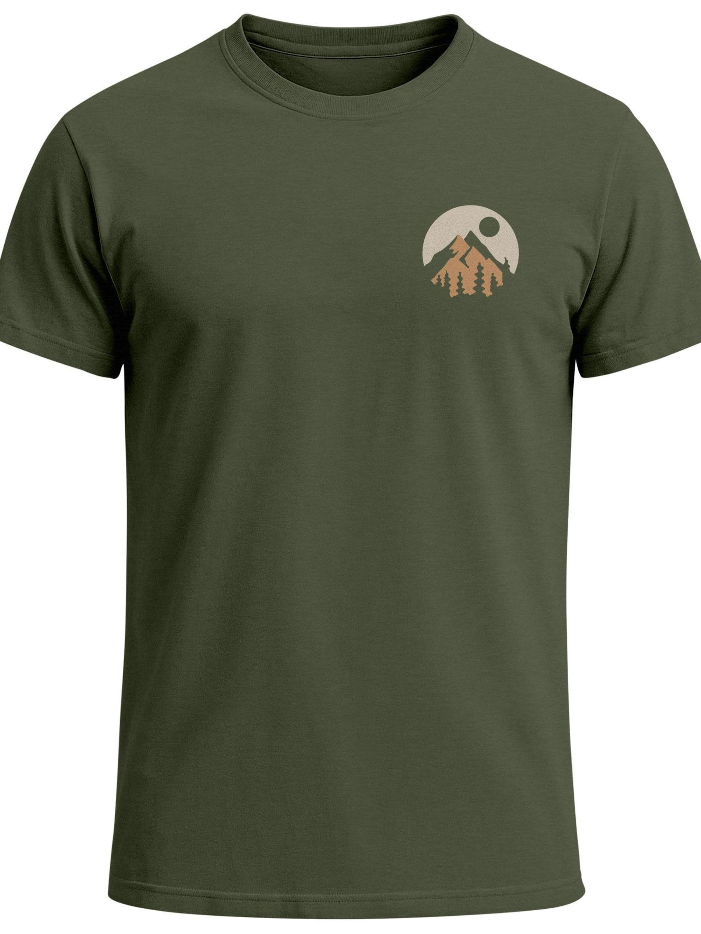 Neverless Shirt 'Mountain Scape' in Green: front