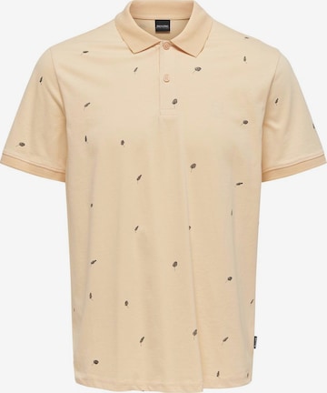 Only & Sons T-shirt 'DAVE' i beige: framsida