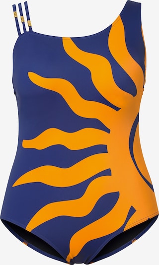 Ulla Popken Badeanzug in indigo / honig, Produktansicht