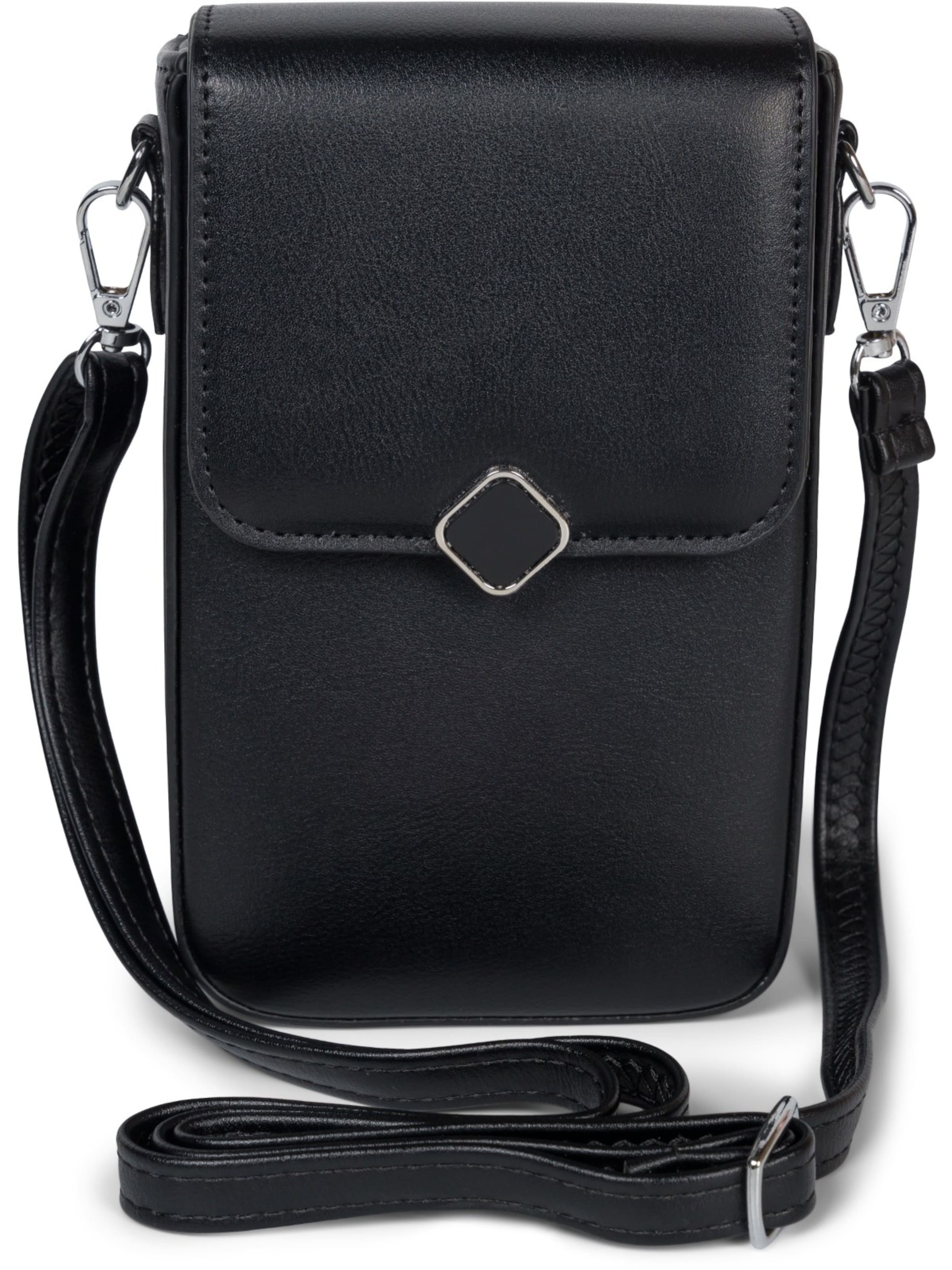 styleBREAKER Umhängetasche 'Box Bag Umhängetasche Uni'‌‌‌‌‌‌‌ in Schwarz: Vorderseite