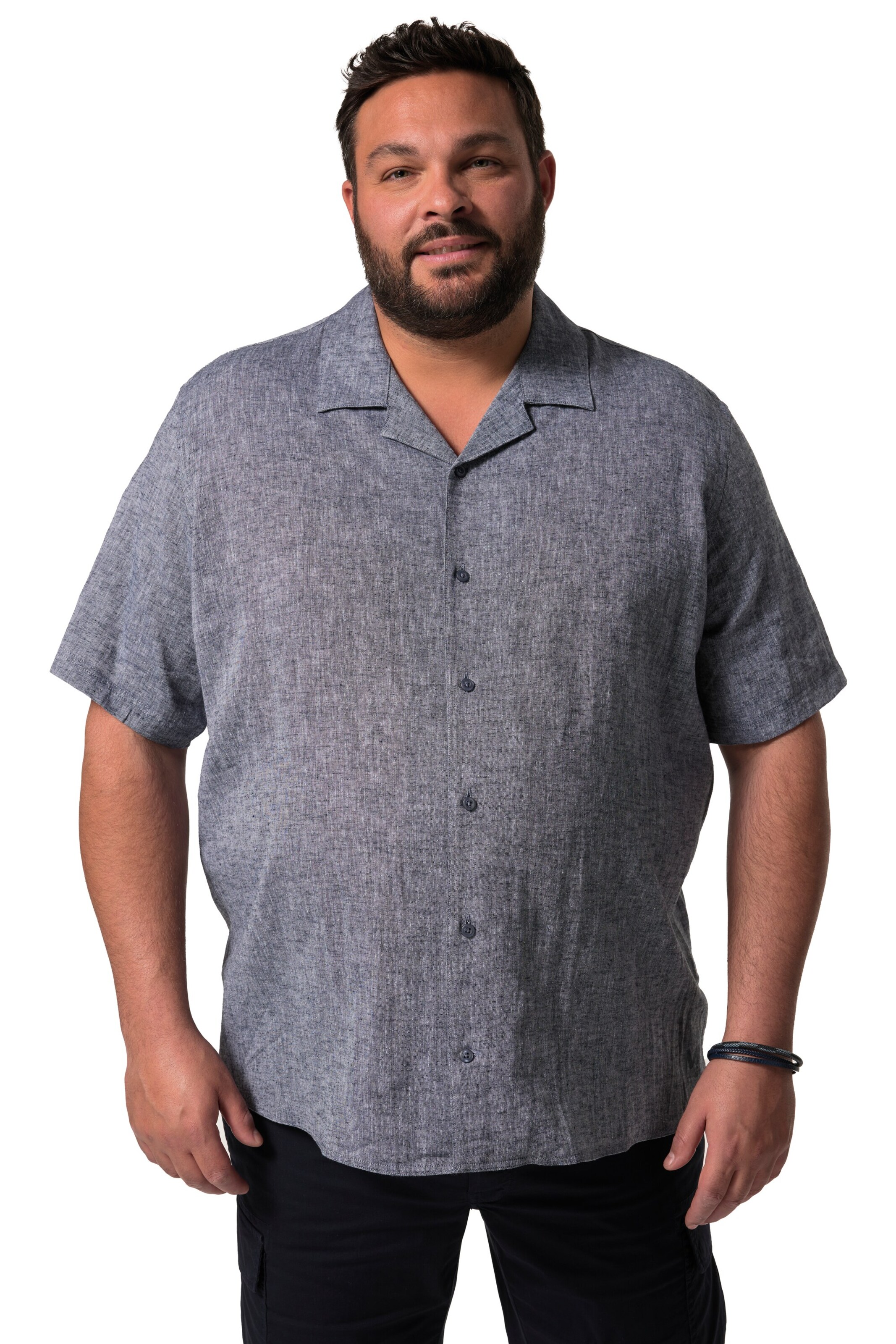 Men Plus Regular fit Overhemd in Blauw: voorkant