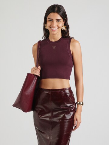 GUESS - Top de punto 'Alexia' en marrón: frente